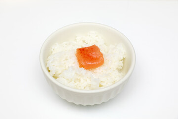 ご飯の上にある明太子