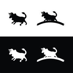 Bull animal vector logo design . Bull icon . Bull silhouette 
