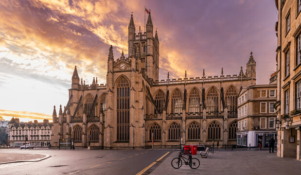 Walking  around Bath Historic city centre , England UK