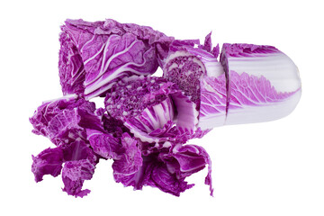 Purple chinese cabbage isolated on alpha background.