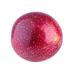 Whole passionfruit and a half of maracuya isolated on alpha background.
