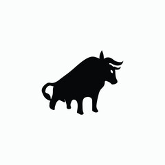 Bull animal vector logo design . Bull icon . Bull silhouette 