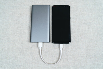 Smartphone charging with a silver power bank