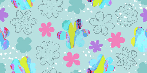 Seamless pattern with flowers.Abstract floral background for covers,textiles,wallpaper and other uses