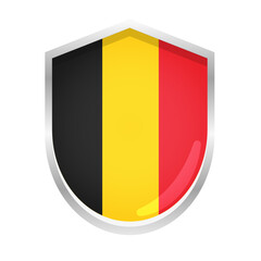 Fototapeta premium Belgium Flag Badge Shield Shape
