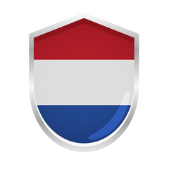 Netherlands Flag Badge Shield Shape
