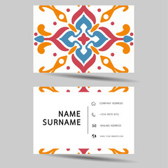 Business card design. With abstract pattern. Vector element vintage style. illustration EPS10.