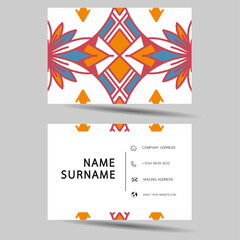 Business card design. With abstract pattern. Vector element vintage style. illustration EPS10.