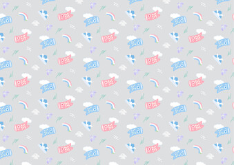 こどもの日イメージのイラストパターン（灰色）