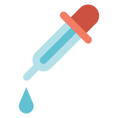 dropper with liquid drop flat illustration