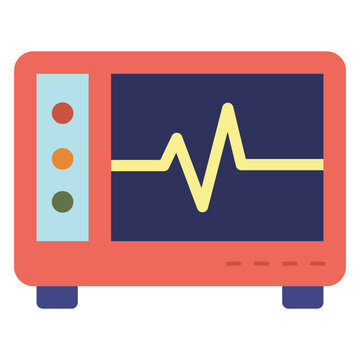red medical monitor displaying heartbeat clip art preview