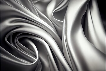 Generative AI illustration of soft silver fabric