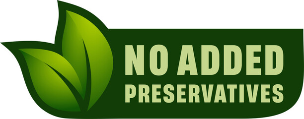 No added preservatives label - isolated vector icon for healthy food and cosmetics products packaging - obrazy, fototapety, plakaty