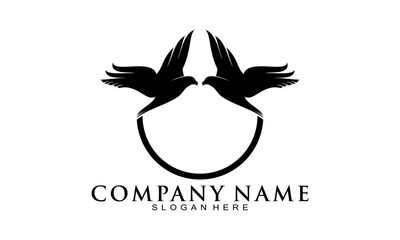 Fototapeta premium Two bird symbol vector logo