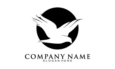 Flying eagle silhouette icon logo