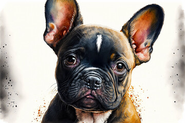 French Bulldog puppy. Portrait of a French Bulldog dog. generative ai. Dog portrait - obrazy, fototapety, plakaty