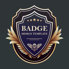 Black gold-framed label. Vector color illustration.