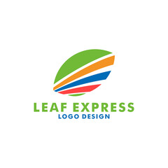 leaf express logo vector