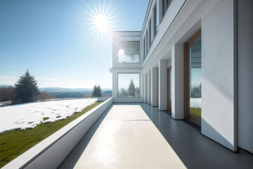 Modern luxury villa exterior in minimal style