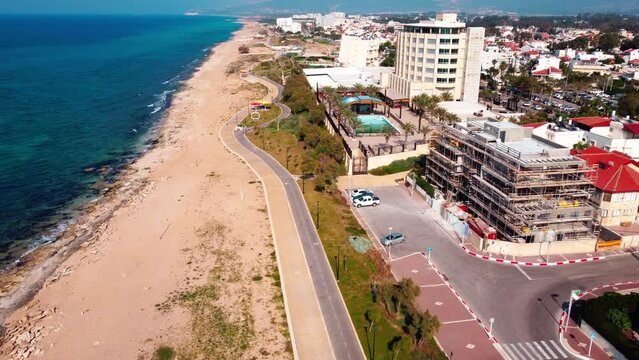 Panorama of the northern city of Nahariya in Israel. 
