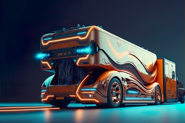 Electronic Bus of the Future: A Futuristic and Innovative Concept. Generative Ai.