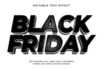 Black friday 3d editable text effect