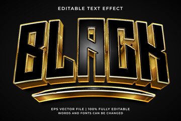 Black gold 3d editable text effect