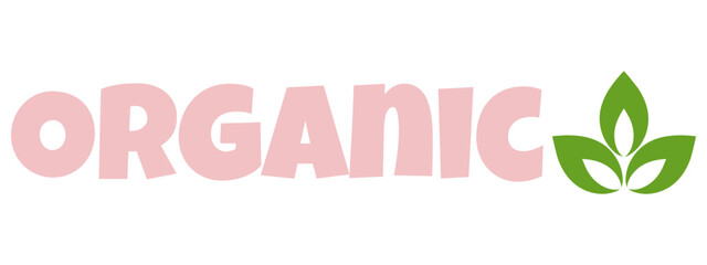 Organic eco natural bio vegan sticker label logo icon. Logo with a pattern of green leaves. Ecological products. Stickers of eco-friendly products. Vector illustration of vegan organic food icons