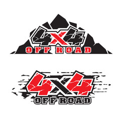 4x4 logo for 4 wheel drive truck and car graphic vector. Design for vehicle vinyl wrap_20230131 © MONTRI