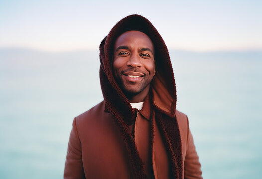 Generative AI of smiling black man