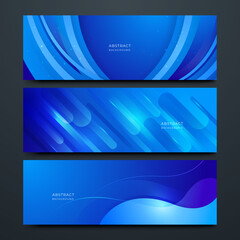 Abstract blue banner background. Technology abstract banner design. Shiny vector shaped background. Modern graphic template Banner pattern for social media and web sites