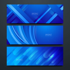 Modern blue abstract banner background