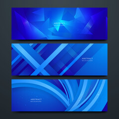 Abstract banner design with blue geometric background.vector illustration