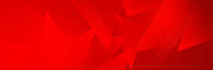 Obraz premium Dynamic red geometric with colorful gradient background banner