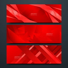 Modern abstract red banner