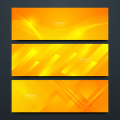 Dynamic style banner design with orange and yellow background. Orange elements with fluid gradient. Creative illustration for poster, web, landing, page, cover, ad, greeting, card, promotion.
