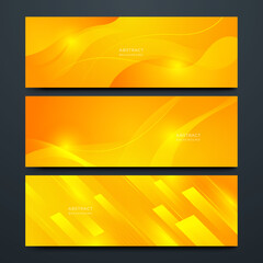 Minimal orange and yellow gradient geometric background. Orange elements with dynamic gradient. Dynamic shapes composition. Vector illustration