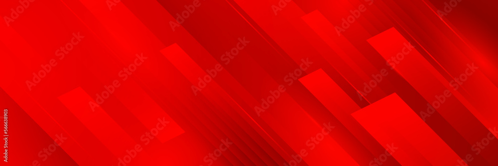 Poster dynamic red geometric with colorful gradient background banner