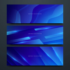 Fototapeta premium Modern blue abstract banner background