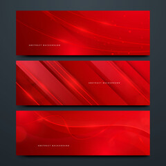 Fototapeta premium Abstract red vector background with stripes and shiny sparkle glitter and bokeh element