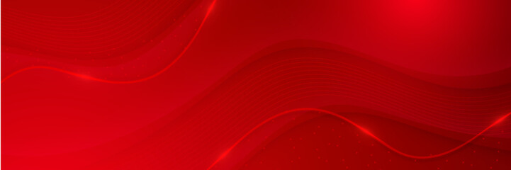 Abstract geometry on dark red background banner. Vector illustration