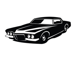 Obraz na płótnie Canvas 1971 buick riviera gran sport silhouette. elegant side view. premium car vector. Best for badge, emblem, icon, sticker design.