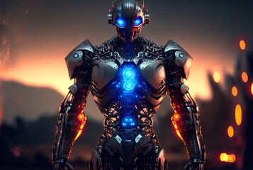 full body Robotic Android, scene, epic. generative ai
