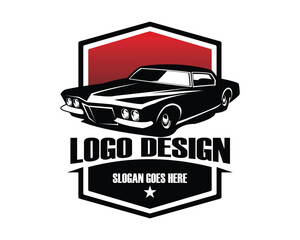 1971 buick riviera gran sport silhouette. elegant side view. premium car vector. Best for badge, emblem, icon, sticker design.