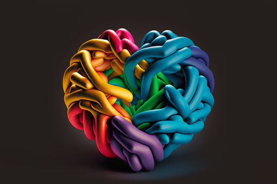 AI generated image of multicolored heart