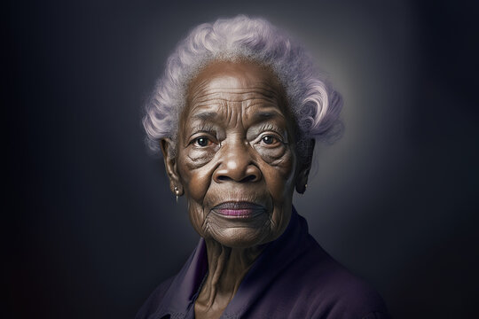 Generative AI Of Serious Elderly Black Woman