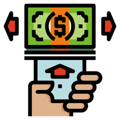 Expenses filled outline icon