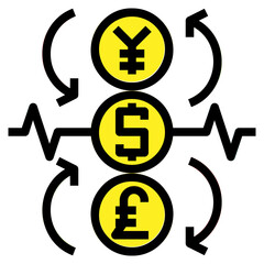 Obraz premium Exchange filled outline icon