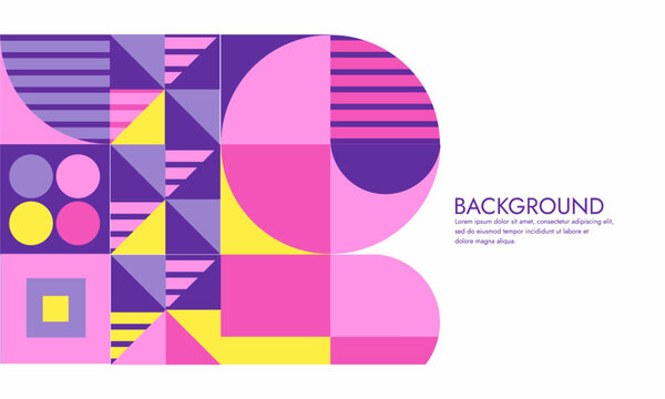 Minimal geometric abstract background. Square circle and triangle design. Trendy techno business template for wallpaper, banner, background or landing