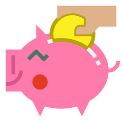 piggy flat icon